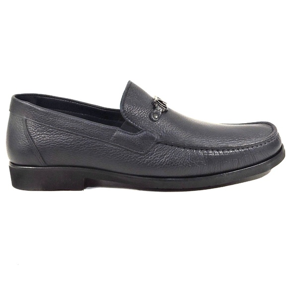 GOODMAN ?? MEN\'S NAVY BLUE SOFT LEATHER COMFORT LOAFERS main image 6